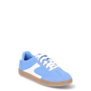 No Boundaries Womens Lace Up Sport Sneakers Blue White Casual Comfort Chic